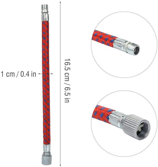 Solidchoice - Dailygoody - Fiets Pomp Buis Kit - Naaldventiel Connector - Flexibele Slang - Universeel - Ideaal voor Fietsbanden - Accessoire voor Fietspomp