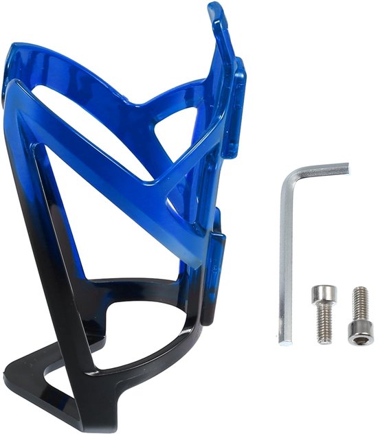 Solidchoice - Fietsflessenhouder met Schroeven en Sleutel, Zwart en Blauw