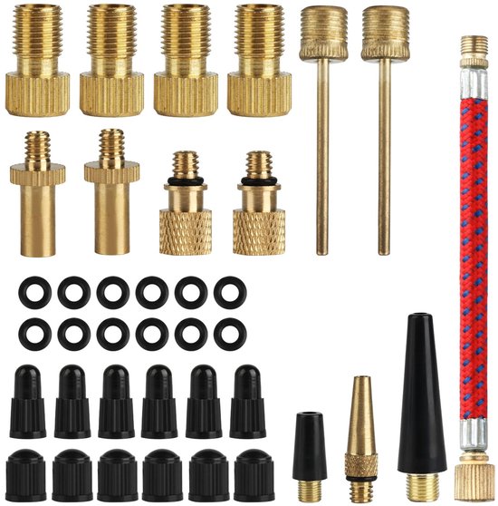 Solidchoice - Set van 36 Fietsventiel Adapters voor Diverse Ventieltypen
