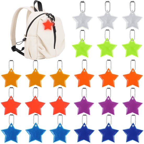 SolidKeus - Set van 24 Reflecterende Ster Hangers voor Veiligheid