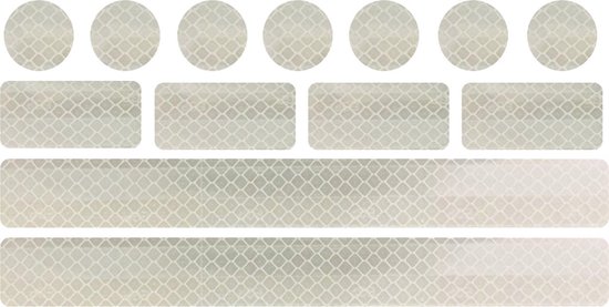 Somstyle Reflecterende Veiligheid Stickers Set - 13 Stuks - Reflectie Tape voor Kinderwagen, Fiets & Rolstoel - Zilverkleurig van Merkloos