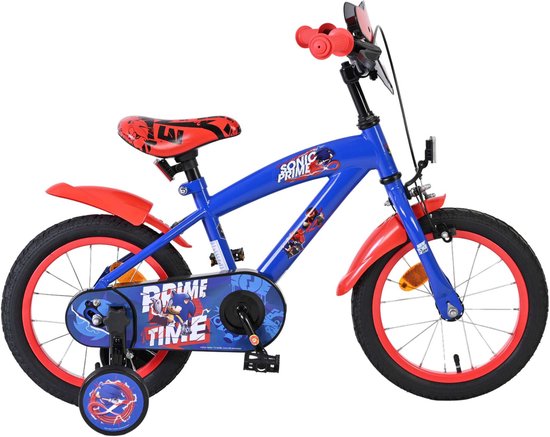 Sonic Prime Kinderfiets - Jongens - 14 inch - Blauw Rood van Merkloos
