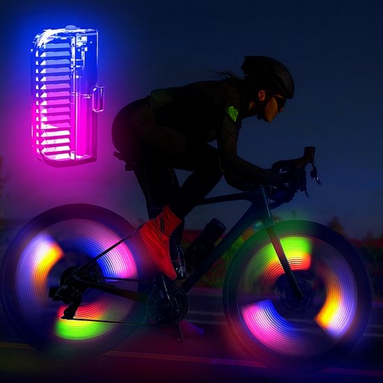 Sounix Spaakverlichting Fiets - Achterlicht - LED - Fietslamp USB Oplaadbaar - Spaakverlichting met bewegingssensor - 1 stuk van Sounix