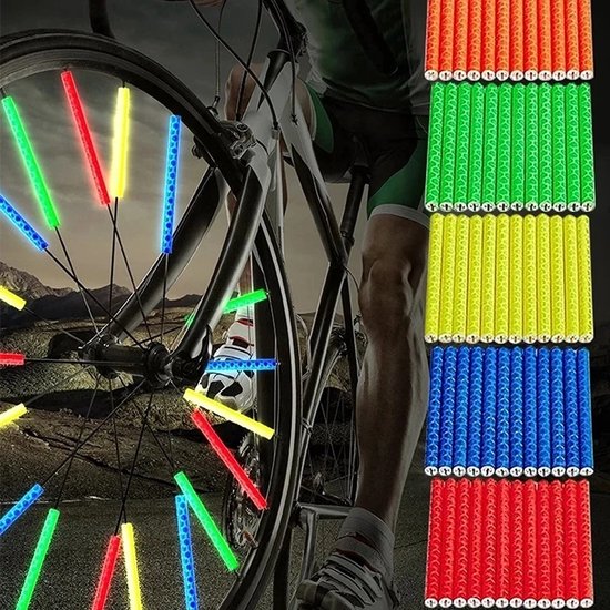 Spaak Fietsreflectoren Fietswiel 12 Stuks I Spaakreflectoren I Wiel Reflectoren I Glow In The Dark I Geel van Sens Design