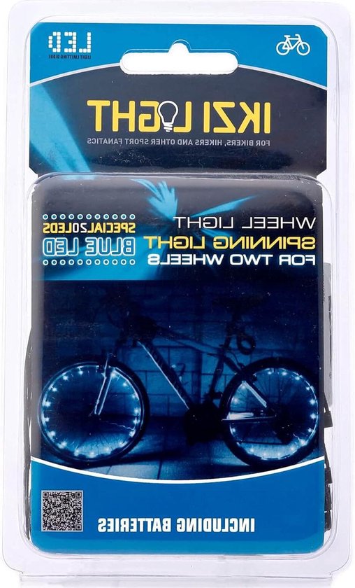 Spaaklicht - Fietsverlichting - Fiets Veiligheid - 2x 20 LED - 2 Wielen - Blauw