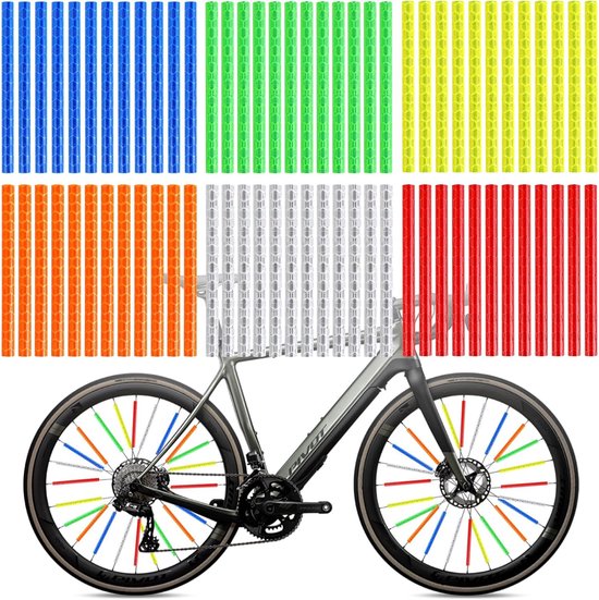 spaakreflectoren fiets - 72 Stuks - Spaakreflectoren - fietsreflector - Wiel Reflectoren - fiets reflector - Spoke reflectors - Fietsreflector - Reflecterend - fietsaccessoires - eenvoudig te installeren - 6 kleuren van Merkloos