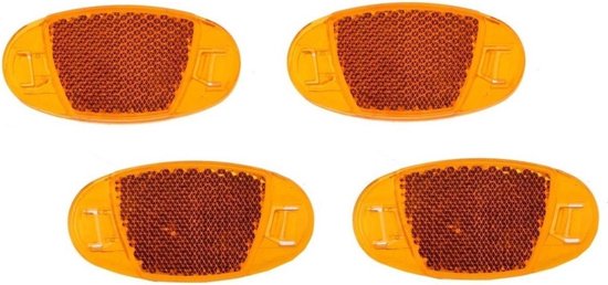 Spaakreflectoren / fietsreflectoren oranje set 4x stuks - Fiets accessoires/veiligheid/zichtbaarheid van SunQ