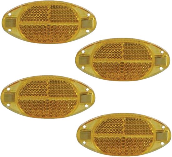 Spaakreflectoren/fietsreflectoren oranje 4x stuks - Fiets accessoires/veiligheid/zichtbaarheid van Kraftmann