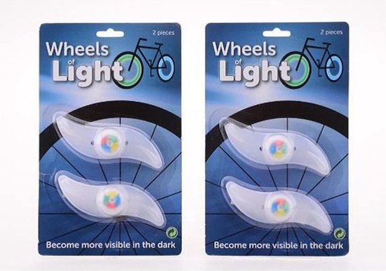 *** Spaakverlichting Multicolour 4 Stuks - Fietslamp - Kinderfiets - Veiligheid - van Heble® ***
