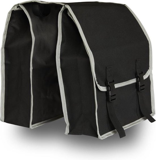 Spaceflight Dubbele Fietstas – Zwart/Grijs - Bagagedragertassen – Fietstassen voor Achterrek – 26 L – 30 x 36 x 12 cm van FastRider
