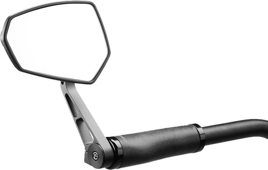 Spiegel Ergotec M-77 korte arm 120 x 80-55 mm aluminium - zwart gezandstraald (K approved) van Humpert