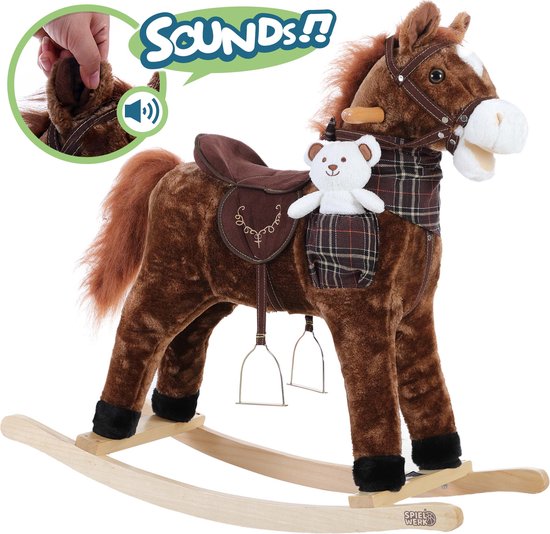 Spielwerk Schommelpaard - met Stijgbeugels, Zadel en Geluidsfunctie van Spielwerk