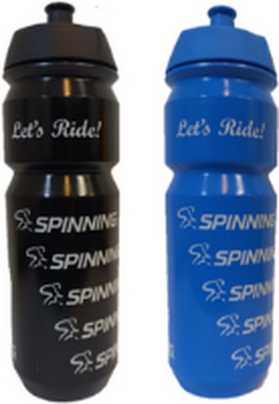 Spinning® - Let's ride - Bidon - Set van 2 - Royal Blauw + Zwart van Spinning