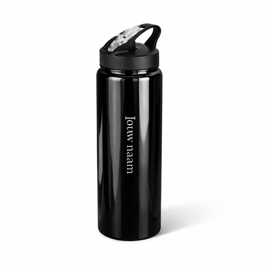 Sport bidon (Met eigen naam) - 800 ml - Sportfles Aluminium - Laser gegraveerd