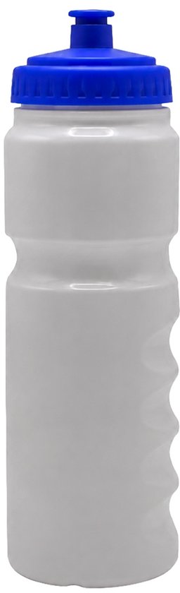 Sportec Bidon - 0,8 l - wit met blauwe dop