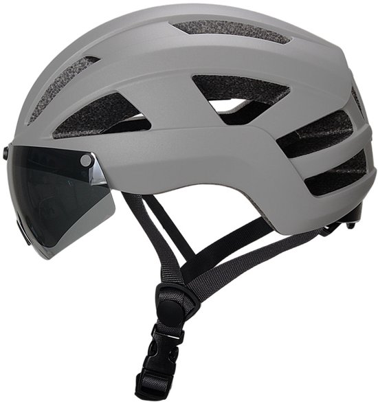 Sportieve Fietshelm voor Dames & Heren – Magnetisch Vizier, USB Achterlicht en Verstelbare Pasvorm