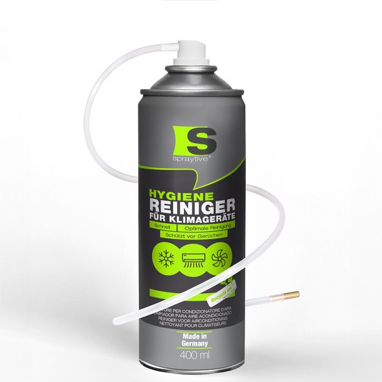 Spraytive 1x 400ml airco reiniger airco spray geurverwijderaar voor auto en huis reinigt ventilatie zonder demontage met slang