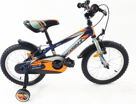 Sprint Casper - Mountainbike - Jongensfiets 16 inch - Blauw/Oranje - Kinderfiets - Framemaat:24 cm - BK21SI0530_2 Rij1-2 van SPRI