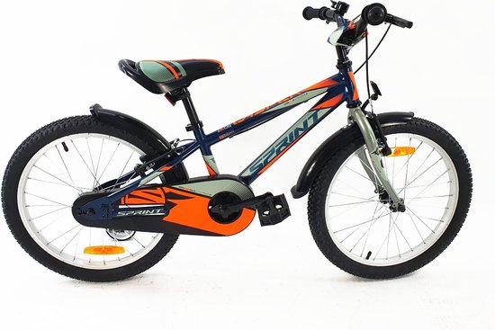 Sprint Casper - Mountainbike - Jongensfiets 20 inch - Blauw/Oranje - Kinderfiets - Framemaat:26 cm - BK21SI0810_2 Rij1-3-4 van SPRI