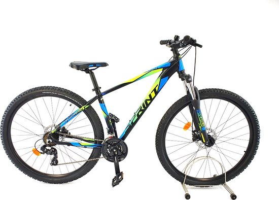 Sprint Maverick - Mountainbike 29 inch - 21 versnellingen Shimano - Hydraulisch remsysteem Shimano - Blauw/Groen - Framemaat:52 cm - BK22SI0871 B van Sprint
