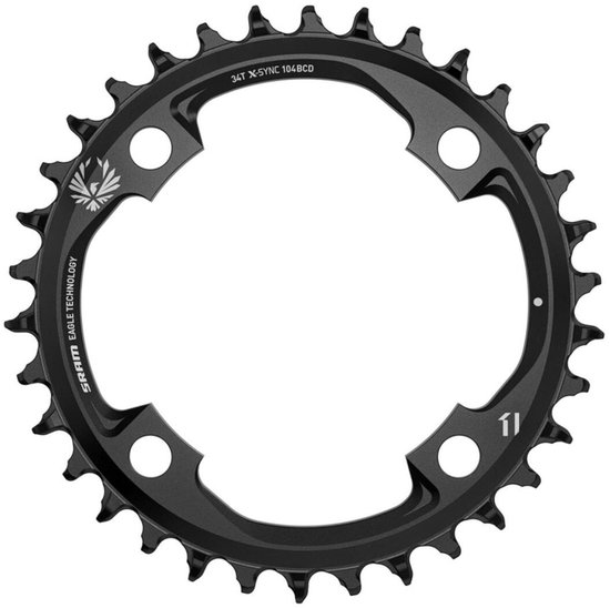 Sram X-sync Eagle 104 Bcd Kettingblad Zwart 38t van Sram