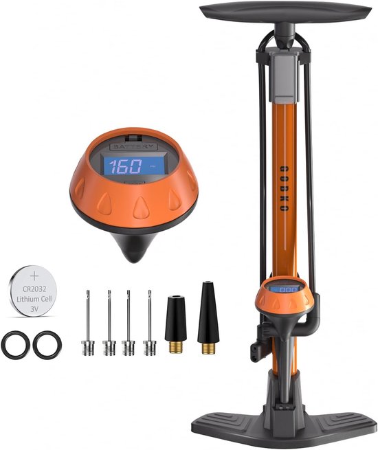Staande Fietspomp met Manometer - Fietspompen voor Presta en Schrader - Multifunctionele Luchtpomp voor Racefiets MTB - Hoge Druk 160 psi - 11 bar