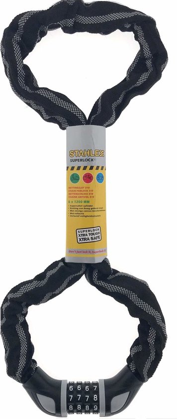 Stahlex Cijferslot - Gehard Staal - Reflecterende Canvas Hoes - 120 cm - Zwart van Stahlex