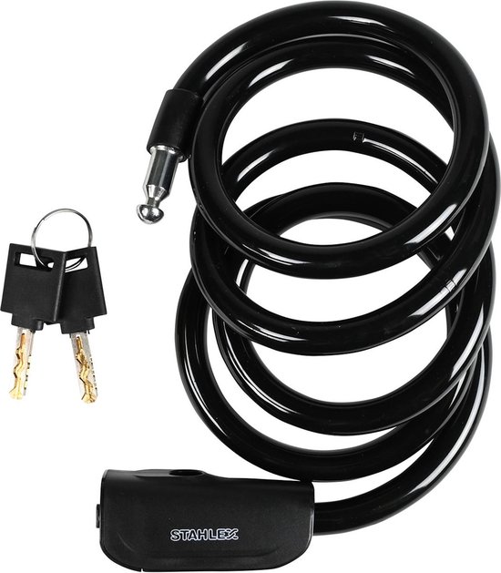 Stahlex Kabelslot - Extra beveiligd - Stootvast kunststof - Ø 12 x 1500 mm - Inclusief 2 sleutels van Stahlex