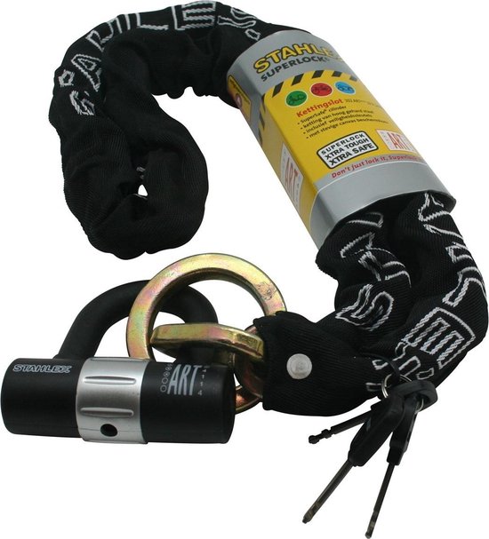 Stahlex Kettingslot - ART 3-sterren - 10 mm schakels - 140 cm - zwart van Stahlex