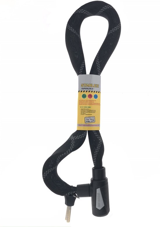 Stahlex Kettingslot - Gehard Staal - Canvas Beschermhoes - 8 x 1200 mm - Zwart van Stahlex