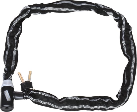 Stahlex Kettingslot - Gehard Staal - SuperSafe Cilinder - 120 cm - Zwart van Stahlex