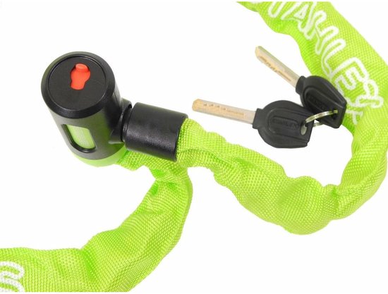 Stahlex Kettingslot - groen - 120 cm - 2 sleutels - scooter / fiets - kabelslot van Stahlex