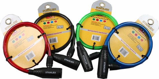 Stahlex Multifunctioneel kabelslot - Ø 8 mm x 650 mm - Diverse kleuren - Inclusief 2 sleutels van Stahlex