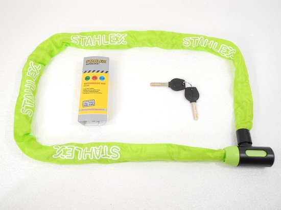 Stahlex Ø5mm / 120cm kettingslot fietsslot | 635g ideaal gewicht voor een fietser | zeer goede kwaliteit | groen van Stahlex