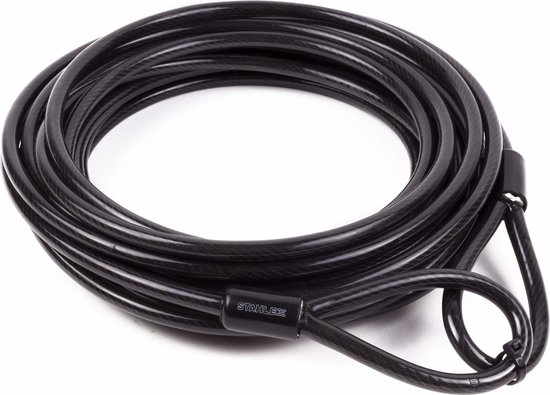 Stahlex Staalkabel met lussen - 10 meter x 8 millimeter - geplastificeerd - kabelslot - terraskabel van Stahlex