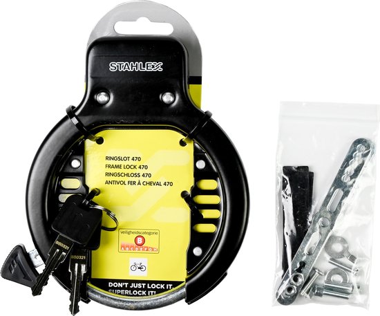 Stahlex Universeel ringslot - gehard staal - inclusief 2 sleutels - zwart van Stahlex
