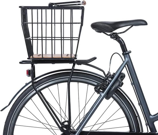 stalen fietsmand + norland adapterplaat 23 l mik van Basil