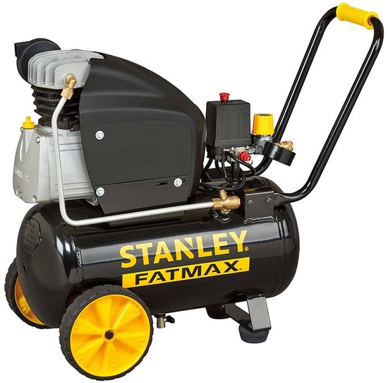Stanley Compressor 251/10/24S FMXCM0062E - Luchtcompressor 10Bar - 24L - 240L/Min - Geïntegreerd Anti-Slip Handvat - Zwart
