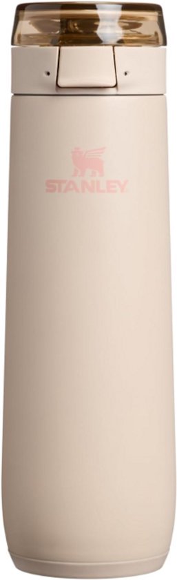 STANLEY Flowstate Spring Bottle 0.59L (Champagne) – Lekvrije RVS Waterfles met Draagriem & Flip-Top Lock – Dubbelwandig Geïsoleerd – BPA Vrij