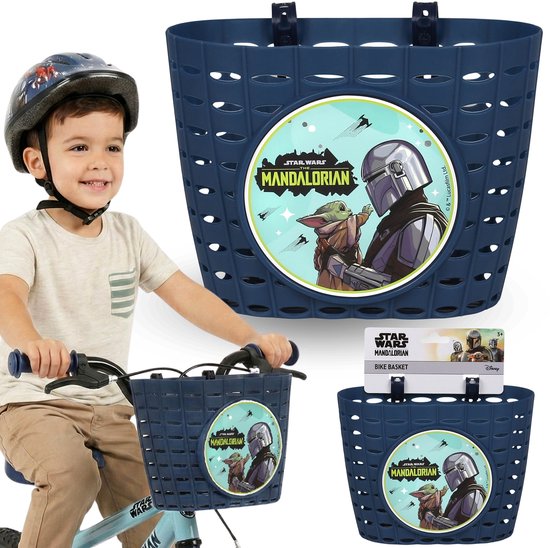 STAR WARS The Mandalorian Fietsmand, stuurmandje voor kinderen, jongensmandje voor fiets, step 20x15x16 cm van Merkloos