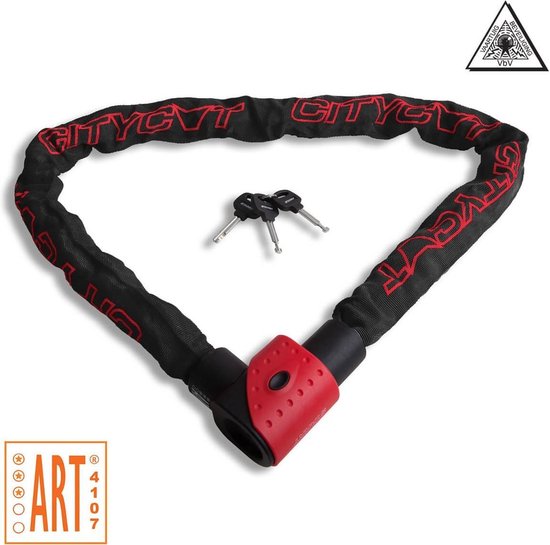 Starry CityCat ART3 Kettingslot | 9mm x 120cm | Gehard staal | 3430g | Zwart | Brommerslot Scooterslot Fietsslot van Starry