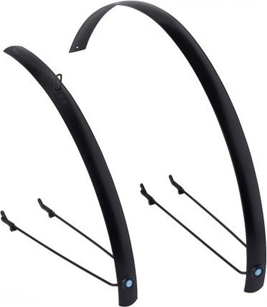 Stel spatborden 28 inch alu plat mat zwart 40mm van Merkloos