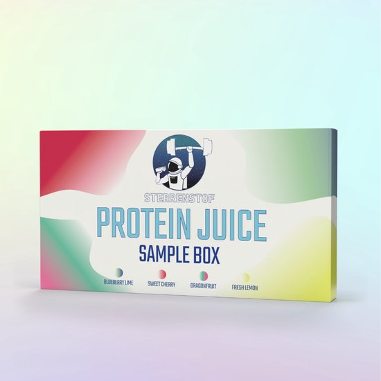 Sterrenstof Protein Juice Sample Box - Proefpakket - 4 smaken - Eiwitlimonade - Clear Whey van Merkloos