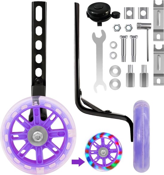 Steunwielen met lichtende, stille wielen voor kinderfietsen, compatibel met kinderfietsen van 12, 14, 16, 18, 20 inch met variabele snelheid en éénversnellingen. van AceList