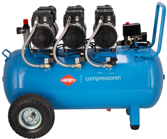 Stille olievrije compressor LMO 90-380 8 bar 3 pk (3 x 1 pk) / 2,25 kW 280 l/min 90 l