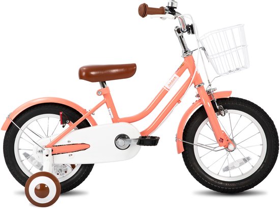 Stitch Bubble Kinderfiets voor Jongens en Meisjes - 14 Inch - Mand - Zijwieltjes - Bel - Handrem - Roze van STITCH