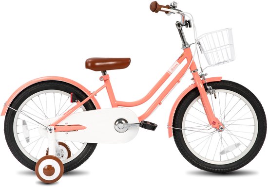 Stitch Bubble Kinderfiets voor Jongens en Meisjes - 18 Inch - Mand - Zijwieltjes - Bel - Handrem - Roze van STITCH
