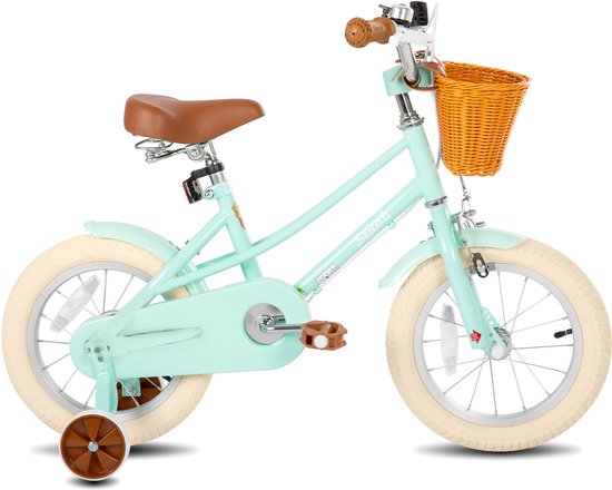 STITCH Fantasy Meisjesfiets 16 inch – Groen Kinderfiets met Zijwieltjes & Mandje – 3-5 jaar