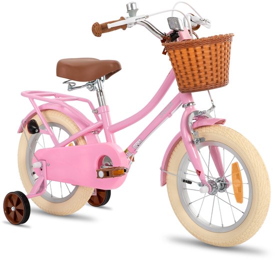 Stitch Manchi Meisjesfiets - 16 Inch - Zijwieltjes - Bell - Handrem - Voor V-Brake en Achter Trommelrem - Roze van STITCH