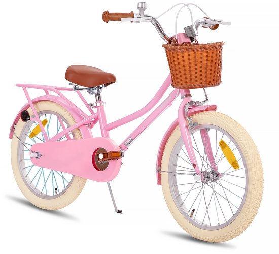 Stitch Manchi Meisjesfiets - 18 Inch - Zijwieltjes - Bell - Handrem - Voor V-Brake en Achter Trommelrem - Roze van STITCH
